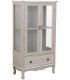 Vitrina baja de madera con puertas acristaladas y cajón en estilo vintage.  Mdmhogar