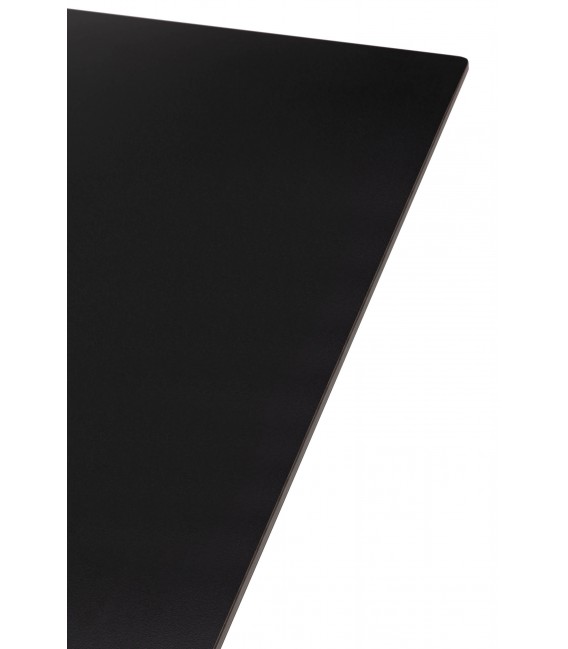 Mesa fija de comedor sobre cerámico negro base metálica en aspa. 3