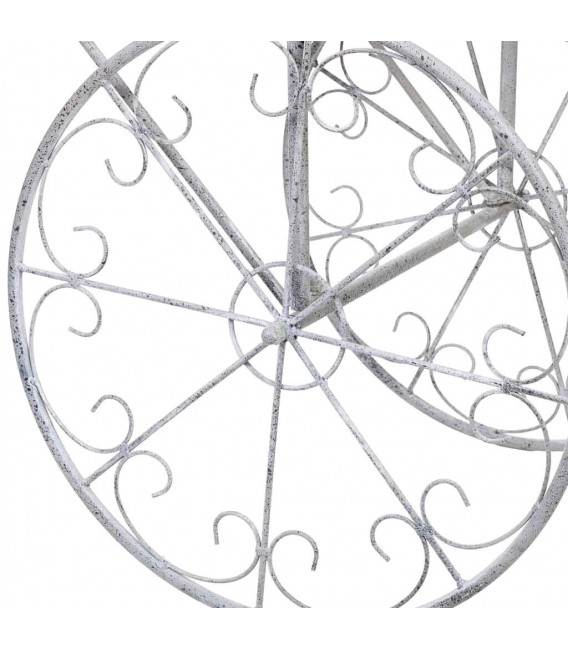 Carro expositor metálico con ruedas decorativas y acabado vintage. 3