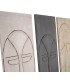 Tríptico étnico tallado madera de Suar con diseño tribal en 3 tonos.