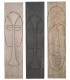 Tríptico étnico tallado madera de Suar con diseño tribal en 3 tonos. Mdmhogar