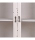 Vitrina vintage blanca de madera maciza con 2 puertas y 1 cajón. 4