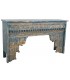 Consola oriental tallada a mano en madera de mango azul decapado. Mdmhogar