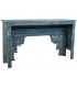 Consola oriental tallada a mano en madera de mango azul decapado.2