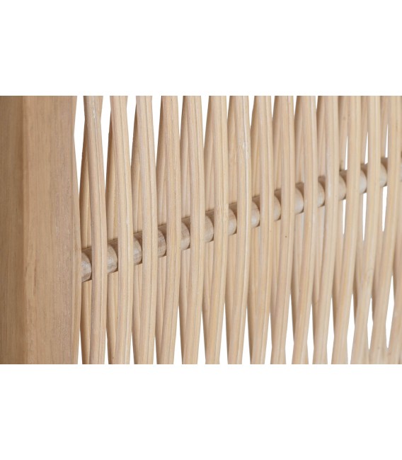 Biombo natural de 3 hojas madera de abeto y ratán estilo colonial. 1