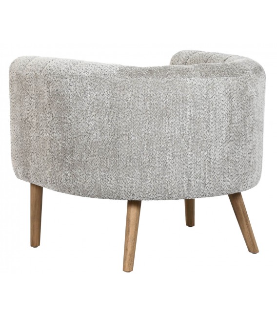 Sillón auxiliar tapizado en chenilla gris patas de madera natural. 1