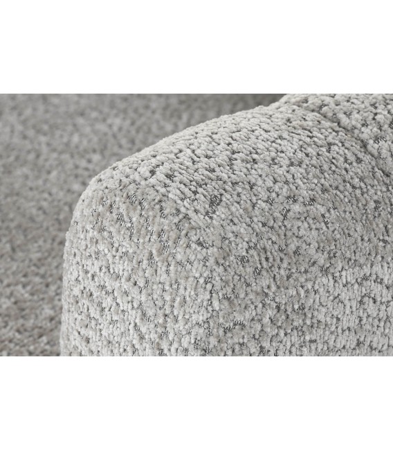 Sillón auxiliar tapizado en chenilla gris patas de madera natural. 4