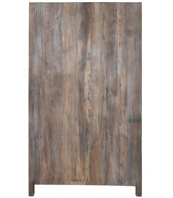 Vitrina de madera reciclada con cristal acabado blanco envejecido. 2