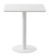 Mesa de comedor cuadrada blanca pie central metálico contemporáneo. 1