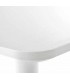 Mesa de comedor cuadrada blanca pie central metálico contemporáneo. 2