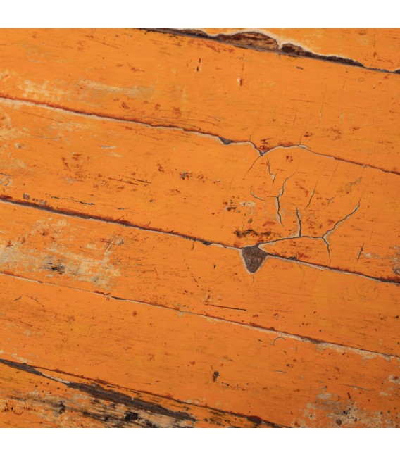 Consola antigua oriental con 5 cajones y acabado naranja satinado. 2