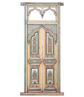 PUERTA ANTIGUA 125 X 10 X 269 TIBET MADERA DECORADA A MANO