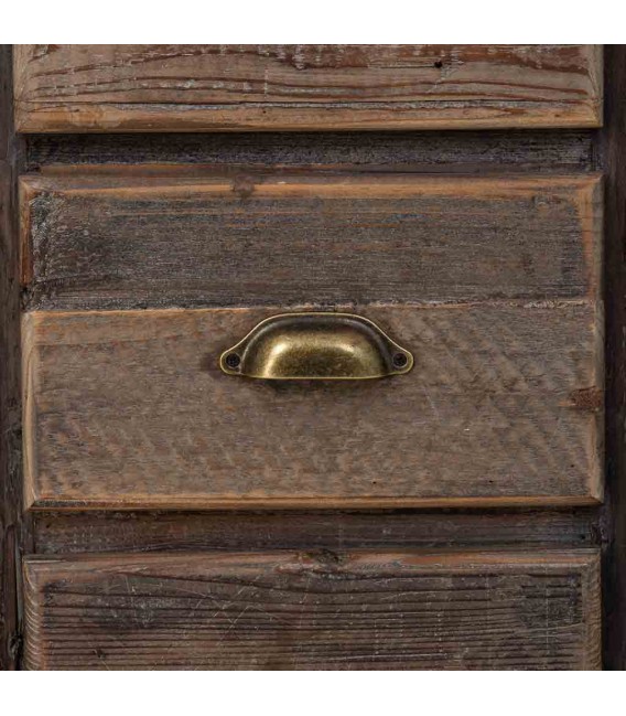 Mesita de noche alta rústica madera reciclada con acabado envejecido.3