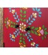 Armario bajo étnico en madera lacada roja con flores pintadas a mano.3
