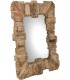 Espejo de pared rústico boho con marco de madera reciclada tratada.
