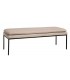 Banco beige con estructura negra ideal como pie de cama o auxiliar. Mdmhogar