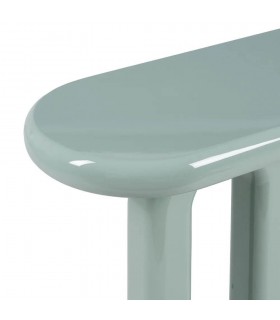 Consola menta lacada madera DM con formas redondeadas y estilo pop.