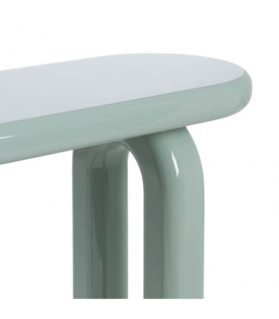 Consola menta lacada madera DM con formas redondeadas y estilo pop. 1