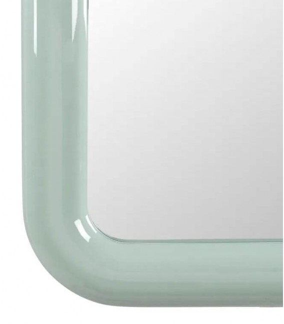 Espejo cuadrado con marco menta de líneas redondeadas y estilo pop. 2