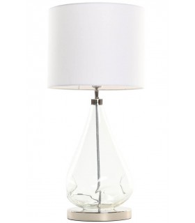 Lámpara de cristal orgánico y pantalla blanca estilo contemporáneo.