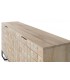 Aparador boho de madera natural tallada y base metálica negra. 2
