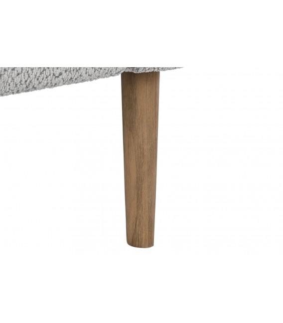 Sofá pequeño de diseño contemporáneo en tela gris y madera natural. 5