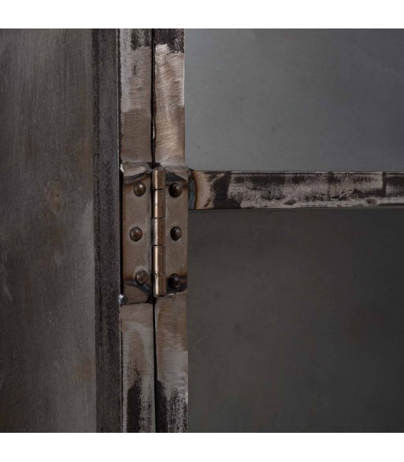 Vitrina metálica negra puertas combinadas acabado envejecido vintage. 5