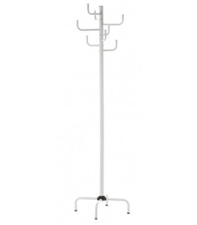 Perchero de pie metálico blanco y negro, vintage, funcional, elegante. Mdmhogar