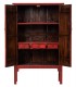 Armario alacena oriental 2 puertas 3 cajones, lacado rojo brillante. 1