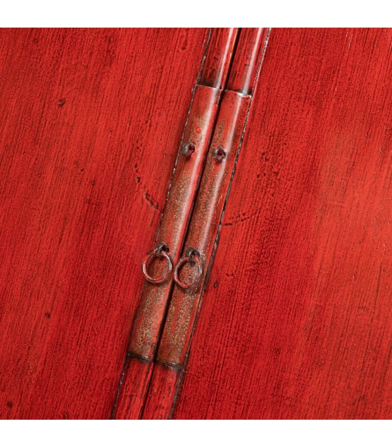 ARMARIO ALACENA ANTIGUO 127 X 50 X 198 SURX MADERA LACADO ROJO BRILLO