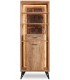 Estantería boho con LED, cajón, puerta y trasera en madera reciclada.