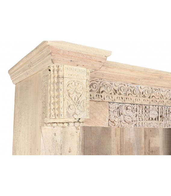 Estantería librería grande de madera, estilo étnico artesanal. 2