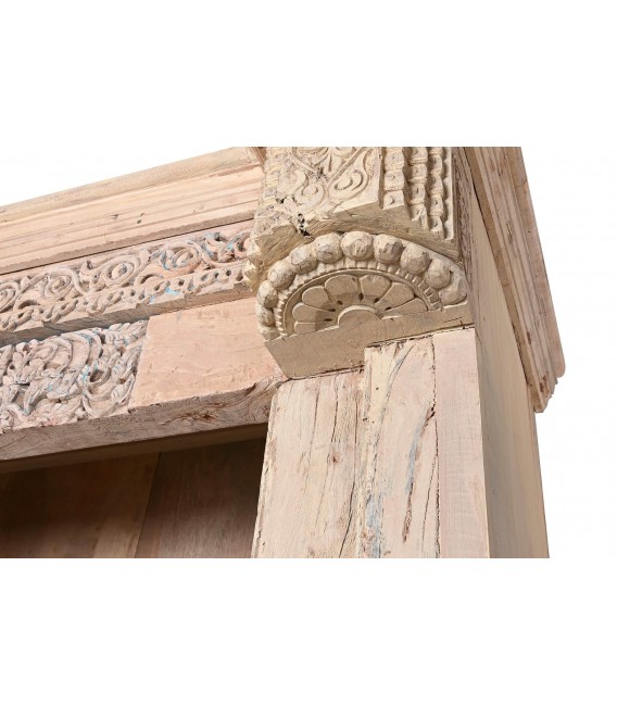 Estantería librería grande de madera, estilo étnico artesanal. 3