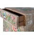 Mesita étnica mango natural tallado y pintado a mano cajón y puertas. 4