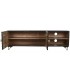 Mueble de TV en madera tallada negra y metal dorado, estilo art decó. 3