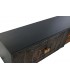 Mueble de TV en madera tallada negra y metal dorado, estilo art decó. 5