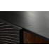 Mueble de TV en madera tallada negra y metal dorado, estilo art decó. 6