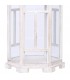 Farol clásico de madera blanca rozada, con cuerda y cristal. 4