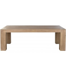 Mesa de comedor grande de madera maciza de olmo estilo colonial.