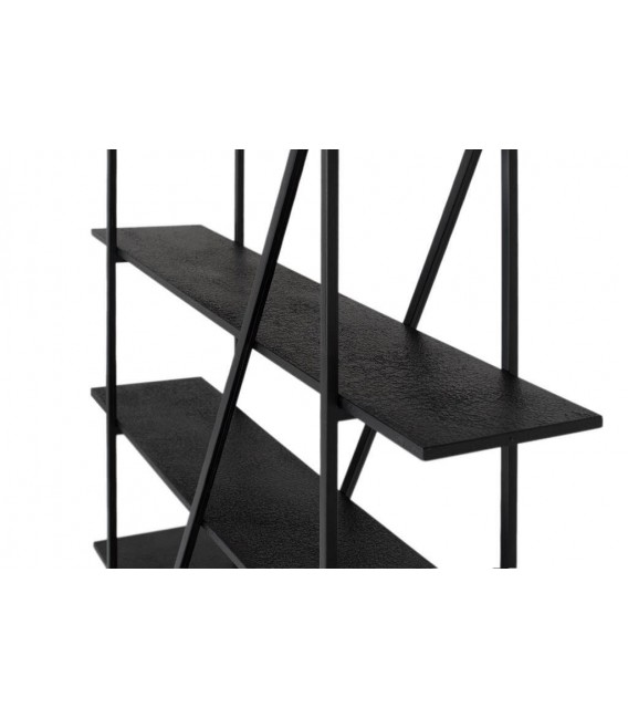 Estantería negra con 5 baldas, diseño industrial geométrico moderno. 2