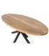 Mesa ovalada XL madera mango metal negro, diseño industrial elegante. 1
