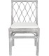 Silla comedor en ratán blanco decapado con cojín blanco incluido.