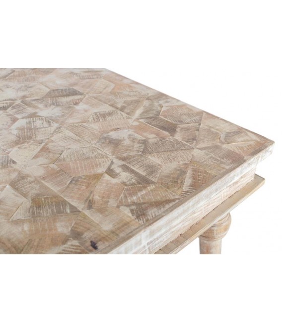 Mesa de comedor XXL en madera maciza de mango con tapa marqueteada. 3