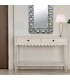 Consola de entrada beige de madera con 2 cajones y estante inferior. Mdmhogar