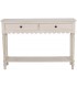 Consola de entrada beige de madera con 2 cajones y estante inferior. 2