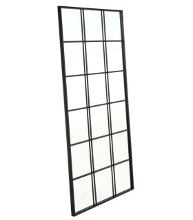 Espejo vestidor metal negro mate y cristal plata. Estilo industrial. Mdmhogar