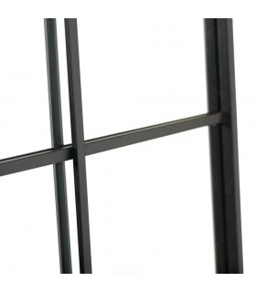 Espejo vestidor metal negro mate y cristal plata. Estilo industrial.