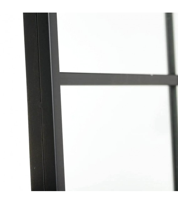 Espejo vestidor metal negro mate y cristal plata. Estilo industrial. Mdmhogar