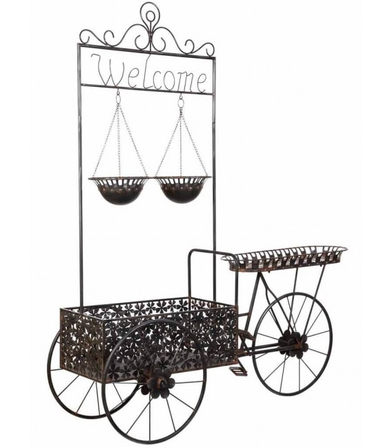 Carro expositor XXL de metal calado en cobre artesanal.1