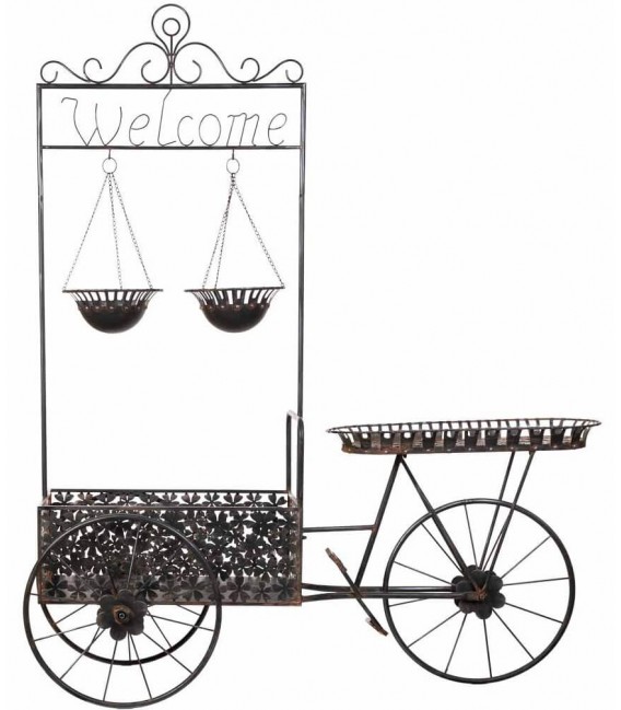 Carro expositor XXL de metal calado en cobre artesanal.